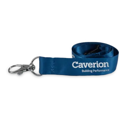 blå caverionlogoband med logga