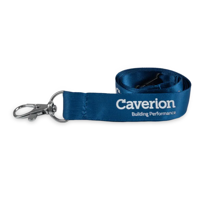blå caverionlogoband med logga